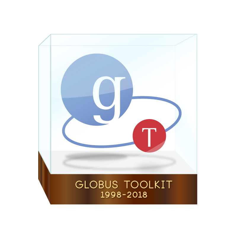 preserved globus toolkit logo with 1998-2018 placard